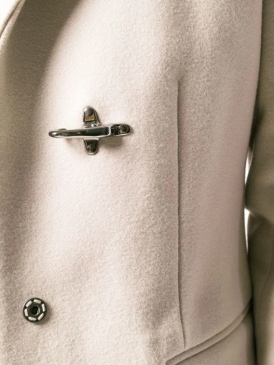 Shop Fay Double Toggle Single Breasted Coat In Neutrals