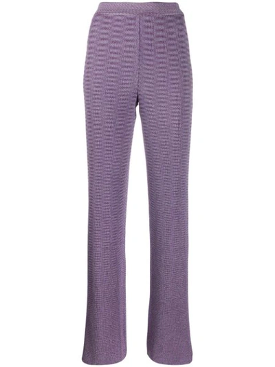 Shop Missoni Knitted Metallic Flared Trousers In L500e