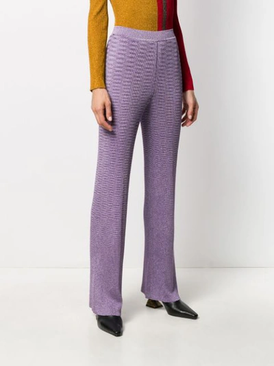 Shop Missoni Knitted Metallic Flared Trousers In L500e