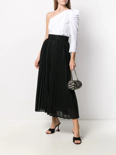 Shop Amuse Mid-length Pleated Skirt In Black