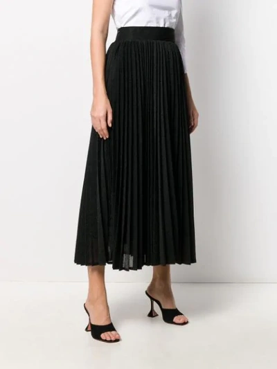 Shop Amuse Mid-length Pleated Skirt In Black