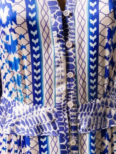 Shop Temperley London Buttoned Abstract-print Dress In Blue