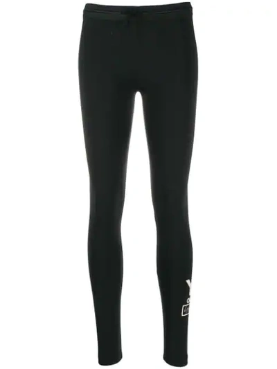 Shop Y-3 Logo Print Leggings In Black