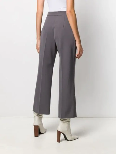 Shop Alberta Ferretti Cropped Trousers In Grey