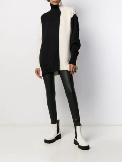 Shop Arma Side Panel Leather Leggings In Black