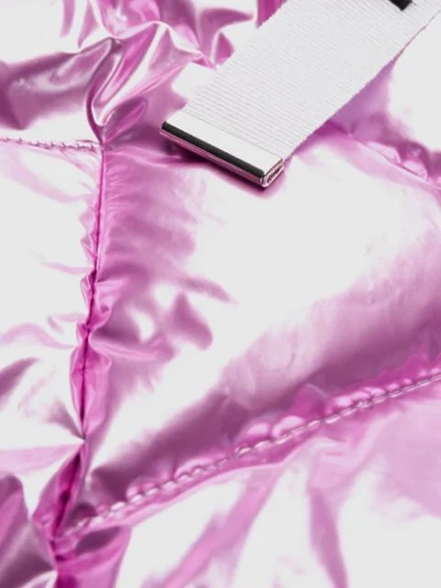 Shop Khrisjoy Metallic Puffer Jacket In Pink