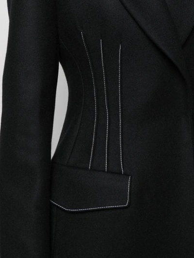 Shop David Koma Belted Midi Coat In Black