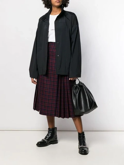 BURBERRY CHECKED PLEATED SKIRT - 蓝色