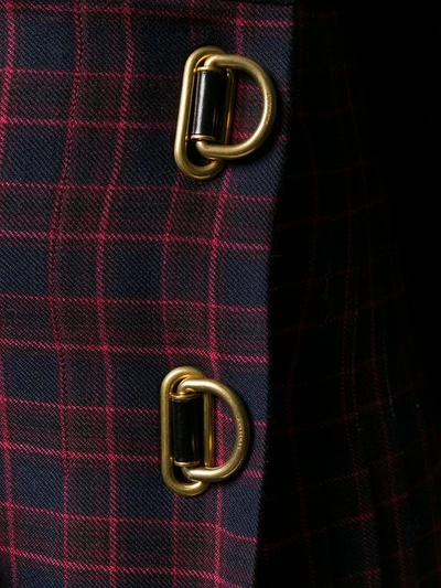 BURBERRY CHECKED PLEATED SKIRT - 蓝色