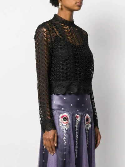 Shop Temperley London Sunbird Heart-shaped Embroidery Blouse In Black