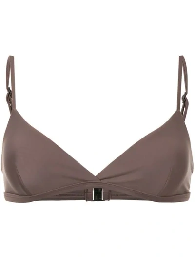 Shop Matteau Tri Crop Bikini Top In Brown