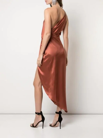 Shop Michelle Mason Twist-knot Midi Dress In Brown