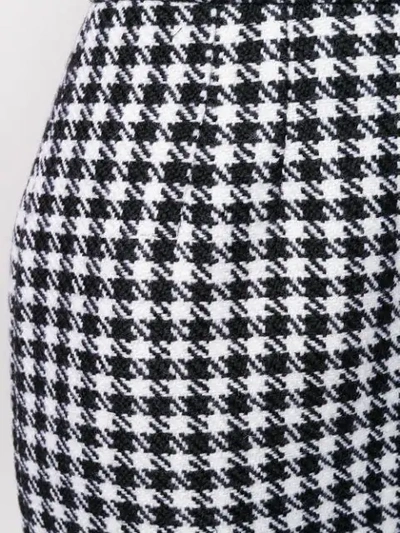Shop Dolce & Gabbana Houndstooth Fitted Midi Skirt In S0984 Black White