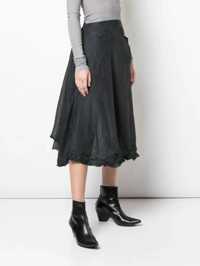 Shop Marc Le Bihan Asymmetric Hem Silk Skirt In Black