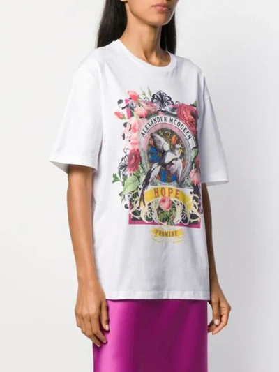 ALEXANDER MCQUEEN OVERSIZED FLORAL PRINT T-SHIRT - 白色