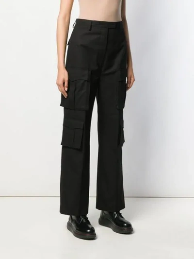 PRADA STRAIGHT-LEG CARGO TROUSERS - 黑色