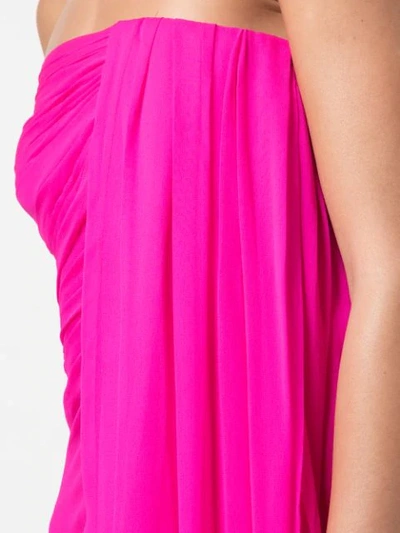 Shop Oscar De La Renta Draped Front Gown In Pink