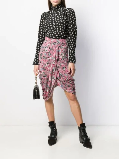 Shop Isabel Marant Draped Floral Skirt In Pink