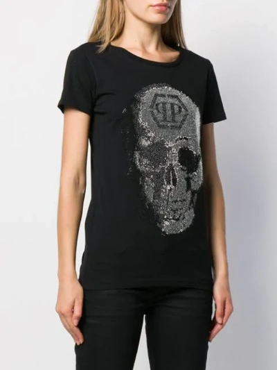 Shop Philipp Plein Rhinestone Embellished T-shirt In Black