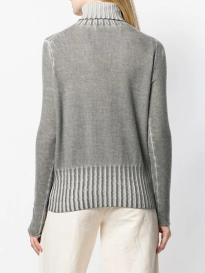 Shop Allude Ribbed Turtleneck Sweater In Grey