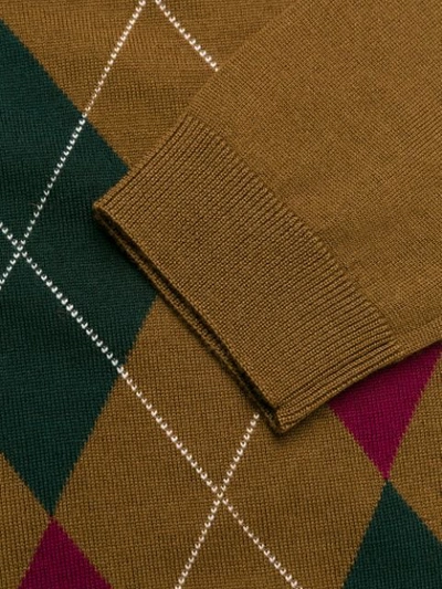 Shop Aspesi Argyle Knit Jumper In Brown