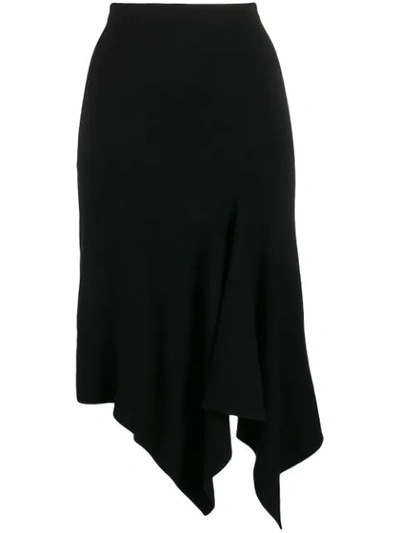 Shop Diane Von Furstenberg Asymmetric Midi Skirt In Black