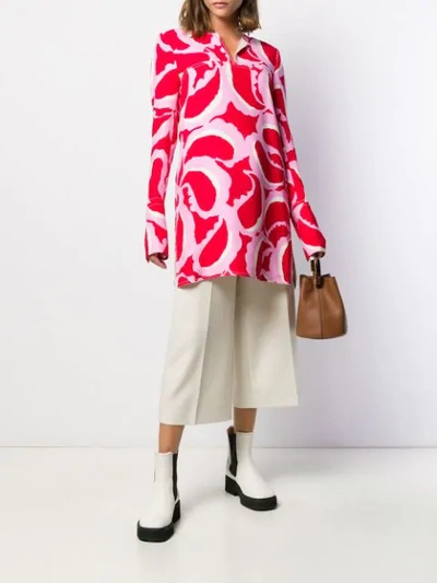 Shop Marni Abstract Print Tunic Top In Tec14 Pink Clematis