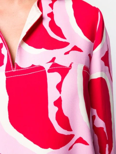 Shop Marni Abstract Print Tunic Top In Tec14 Pink Clematis