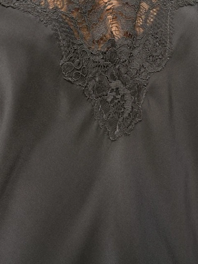 Shop Gold Hawk Scalloped Lace Silk Vest In Grey