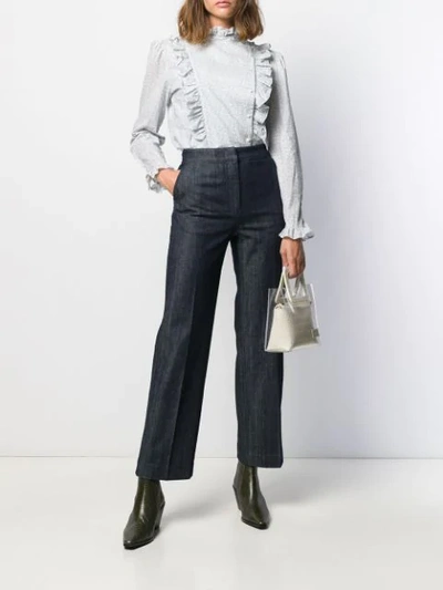 Shop Alexa Chung High-waisted Flared Trousers In Blue