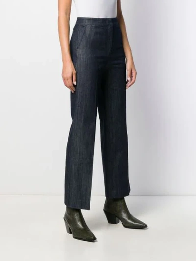 Shop Alexa Chung High-waisted Flared Trousers In Blue