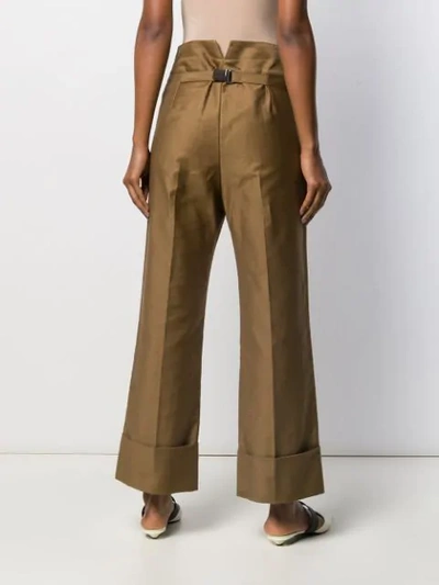 Shop Lemaire High-rise Straight Trousers In Brown