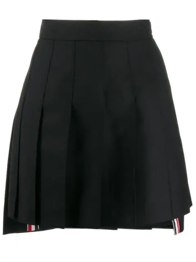 Shop Thom Browne Pleated A-line Mini Skirt In Black