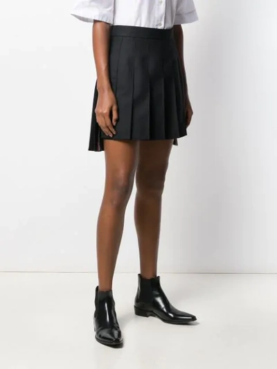 Shop Thom Browne Pleated A-line Mini Skirt In Black