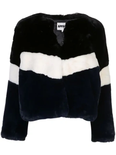 Shop Apparis Brigitte Panelled Faux-fur Jacket In Black