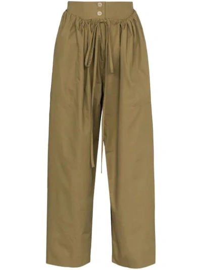 Shop Loewe Double Waistband Cargo Trousers In Green