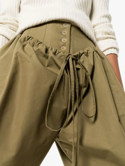 Shop Loewe Double Waistband Cargo Trousers In Green