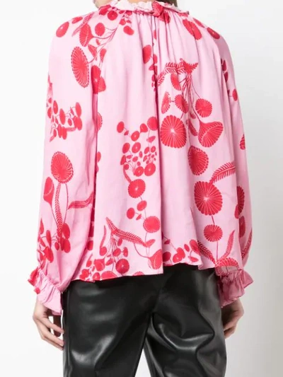 Shop Cynthia Rowley Smocked Ruffle Top - Pink