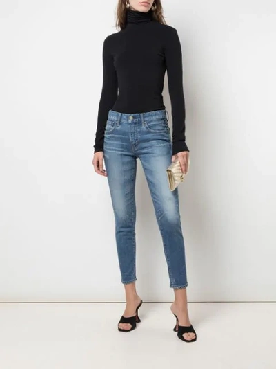 Shop Moussy Vintage Cropped Skinny Jeans In Blue