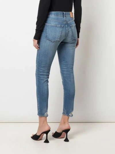 Shop Moussy Vintage Cropped Skinny Jeans In Blue