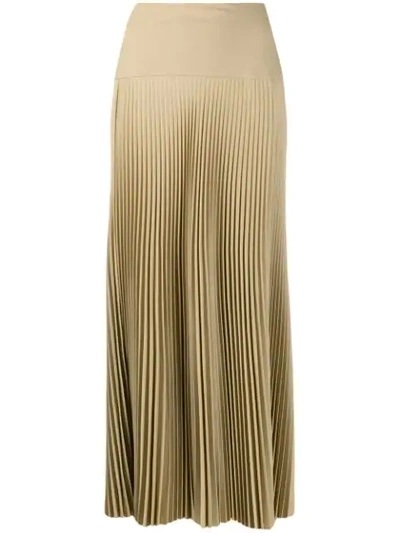 Shop Joseph Pleated Maxi Skirt In Neutrals