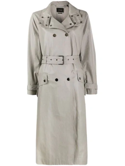 Shop Isabel Marant Tatiana Trench Coat In Grey