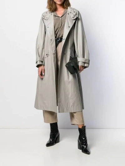 Shop Isabel Marant Tatiana Trench Coat In Grey