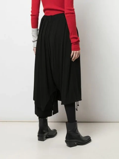 Shop Yohji Yamamoto Asymmetory Gathered Trousers In Black
