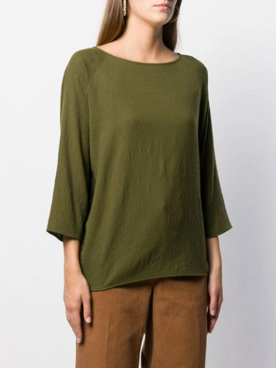 Shop Apuntob Plain Knitted Top In Green