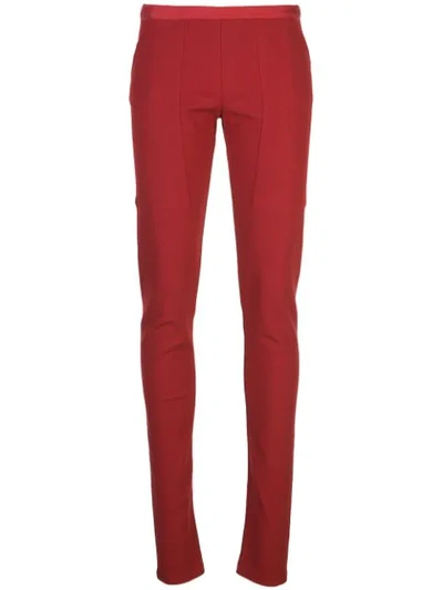 Shop Rick Owens Skinny Fit Trousers In Cardinal Red