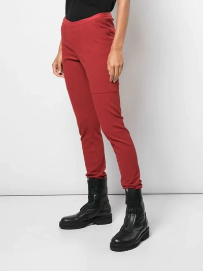 Shop Rick Owens Skinny Fit Trousers In Cardinal Red