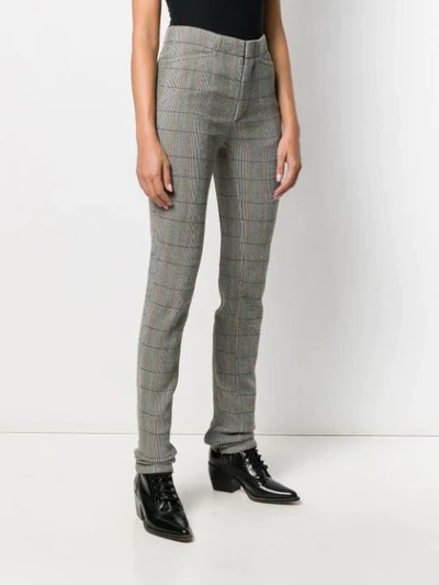 Shop Chloé Checked Zip-detail Trousers In Neutrals