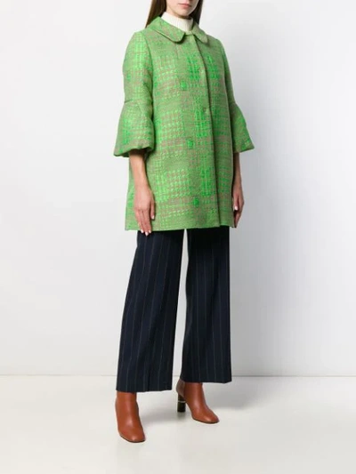 Shop Alessia Santi Zigzag Print Coat In Green