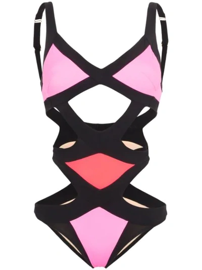 Shop Agent Provocateur Mazzy Cut-out Swimsuit In Pink